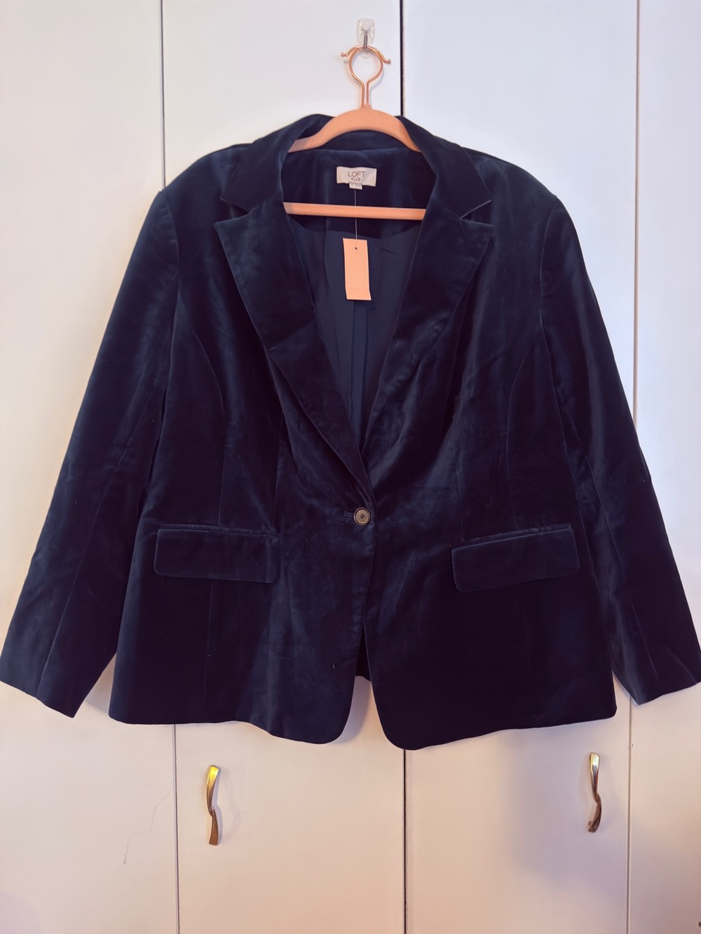 LOFT Velvet Single-Button Blazer in Deep Teal